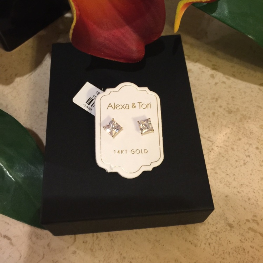 New With Box 14K Gold Alexa &Tori Earrings - Picture 2 of 4